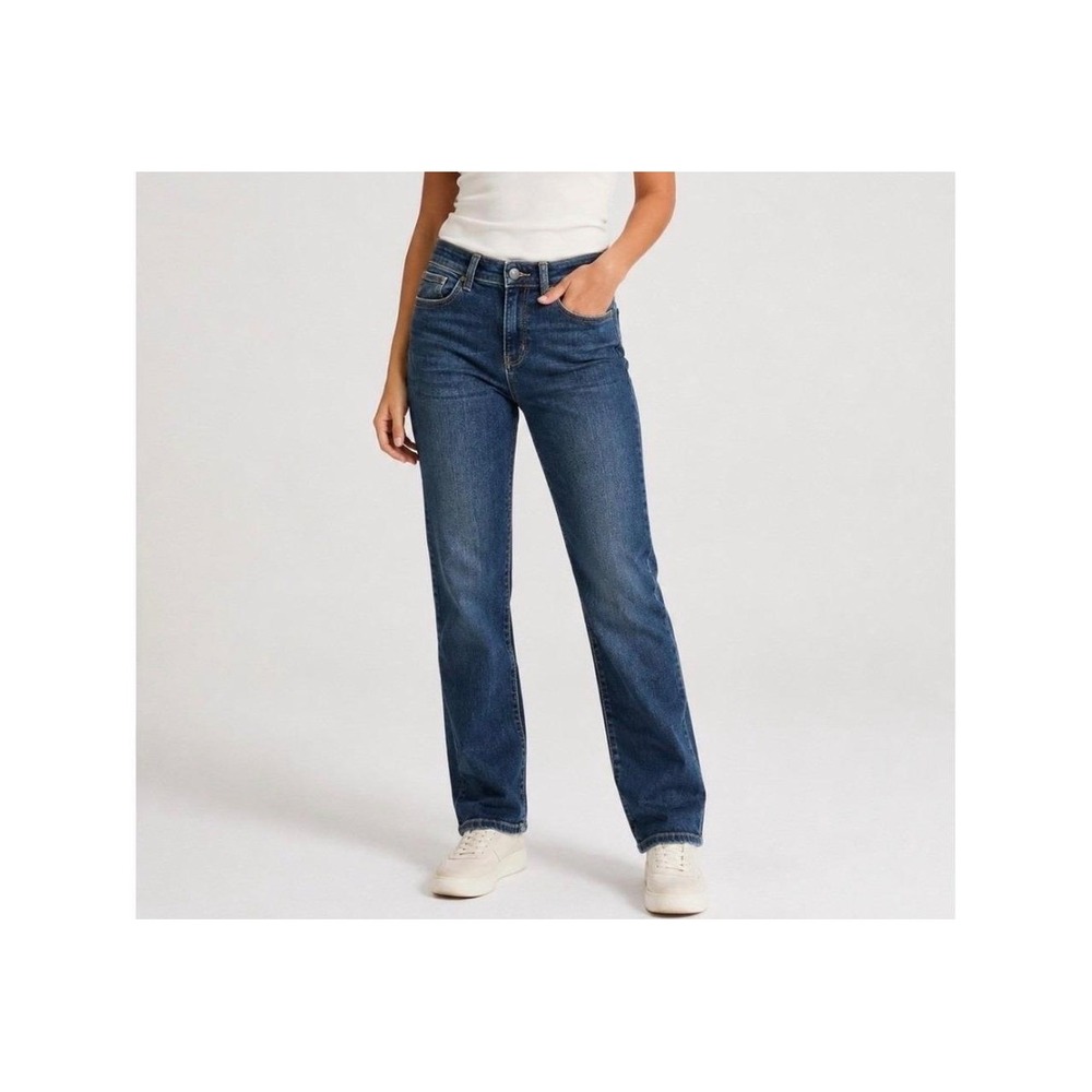 Judy Blue Straight Fit Jeans Womens 5/27 Blue Distressed Raw Hem Casual Denim